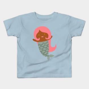 Cute Mermaid {Coral Pink} Kids T-Shirt